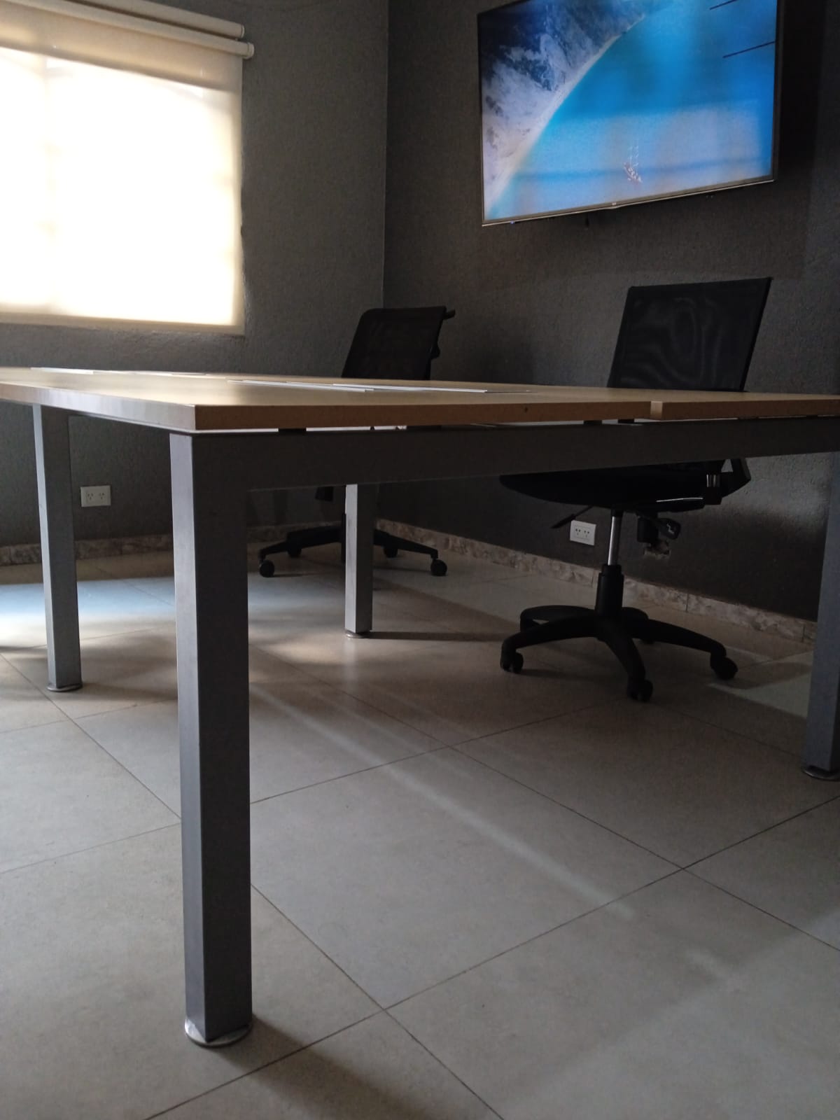 Isla de Escritorios Cuádruple para Coworking - Beige